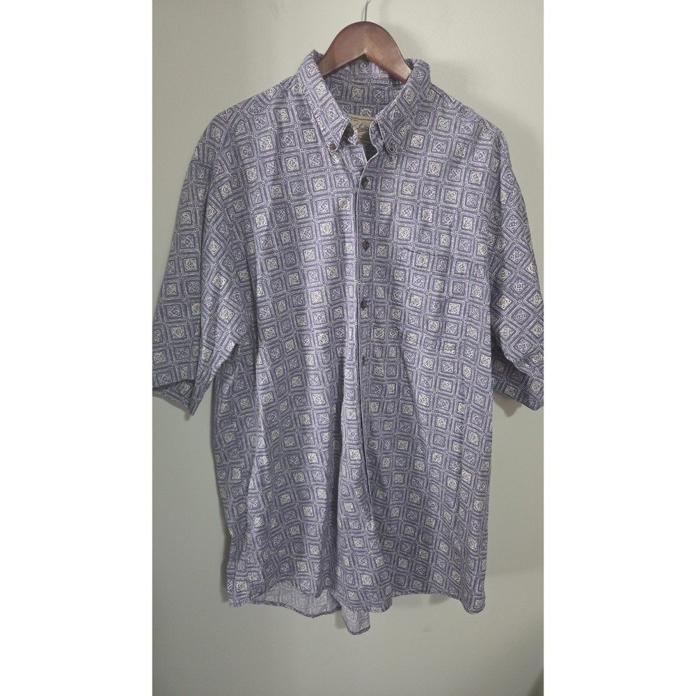 Vtg Woolrich‎ Geometric Button Down  XLarge Tall